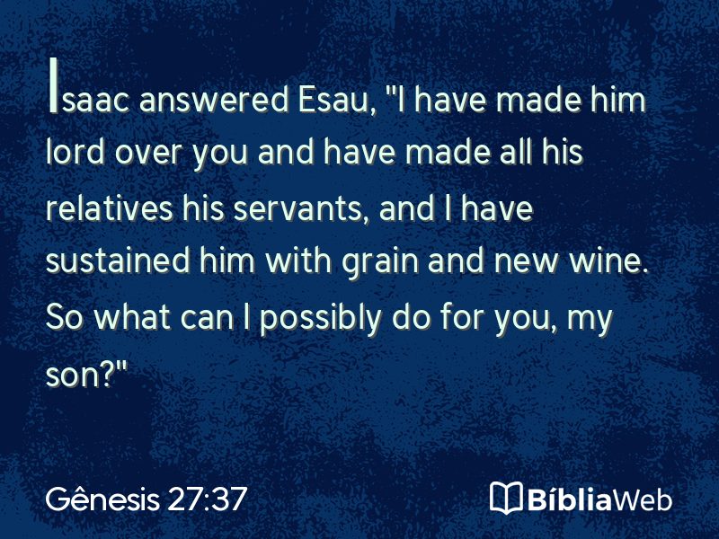 Gênesis 27:37 em imagem para compartilhar