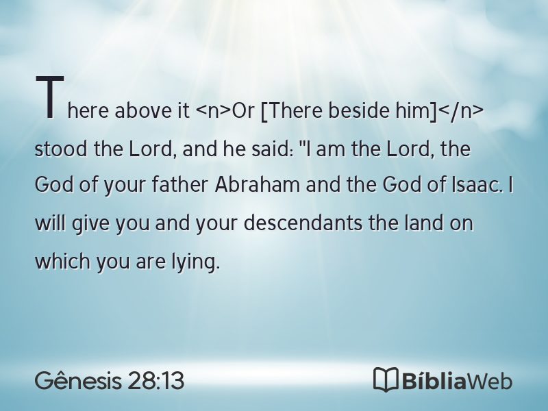 Gênesis 28:13 em imagem para compartilhar
