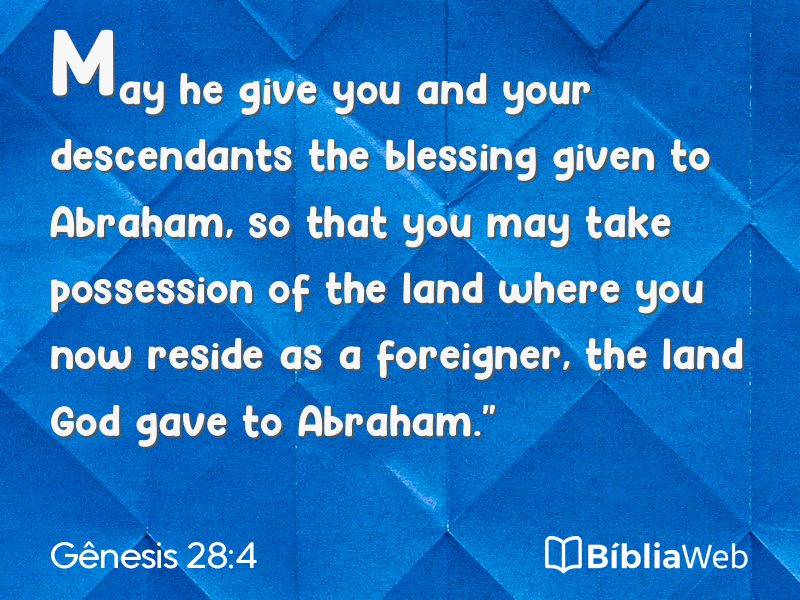 Gênesis 28:4 em imagem para compartilhar
