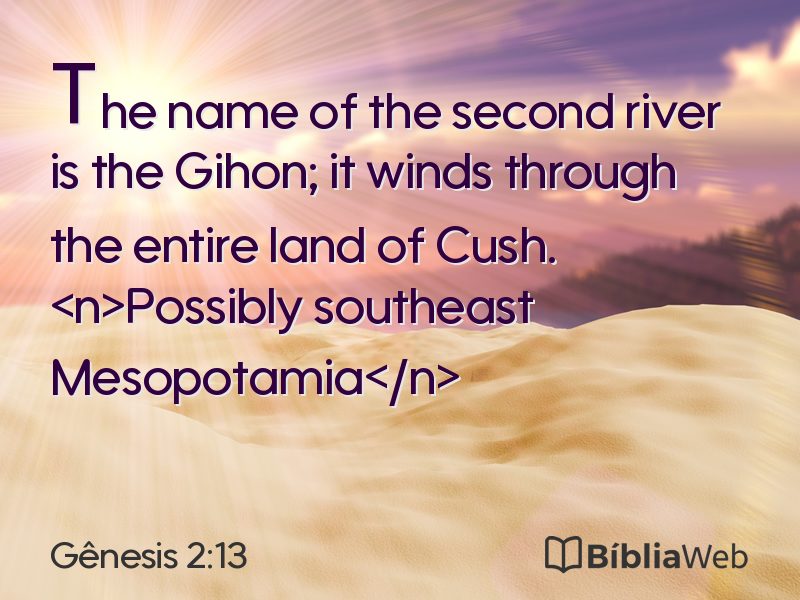 Gênesis 2:13 em imagem para compartilhar