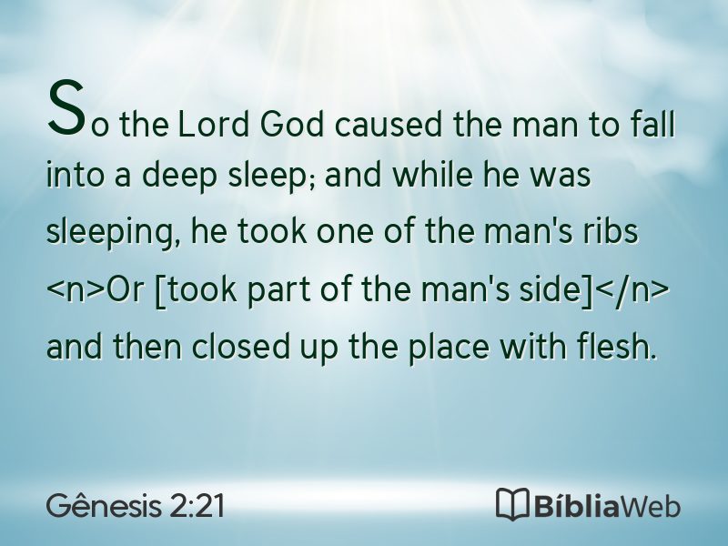 Gênesis 2:21 em imagem para compartilhar