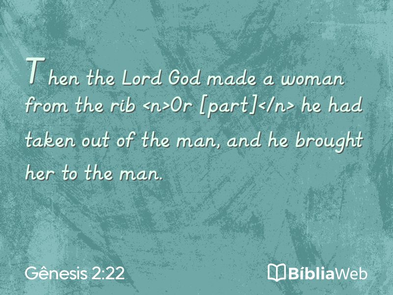Gênesis 2:22 em imagem para compartilhar