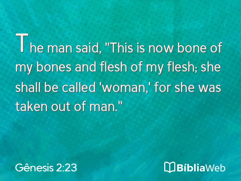 Gênesis 2:23 em imagem para compartilhar