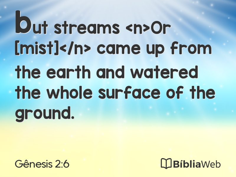 Gênesis 2:6 em imagem para compartilhar