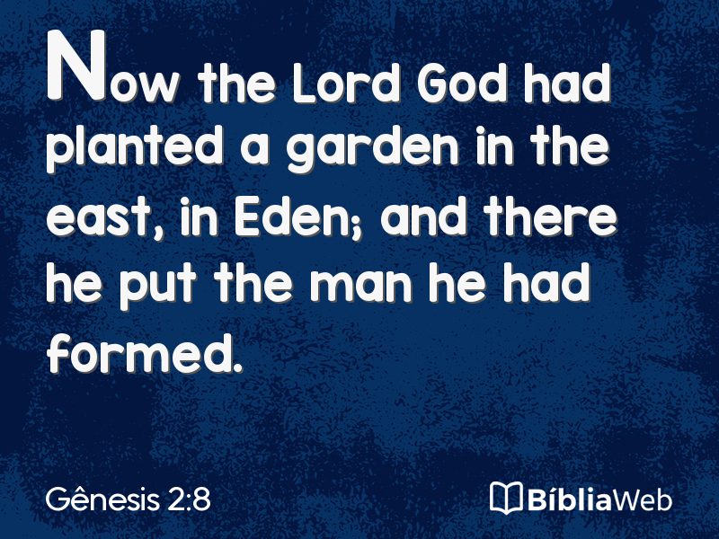 Gênesis 2:8 em imagem para compartilhar