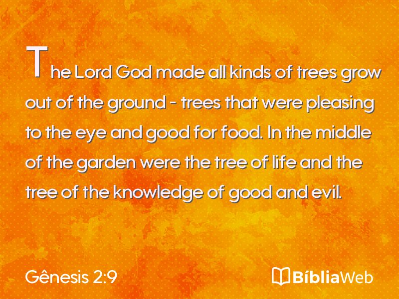 Gênesis 2:9 em imagem para compartilhar