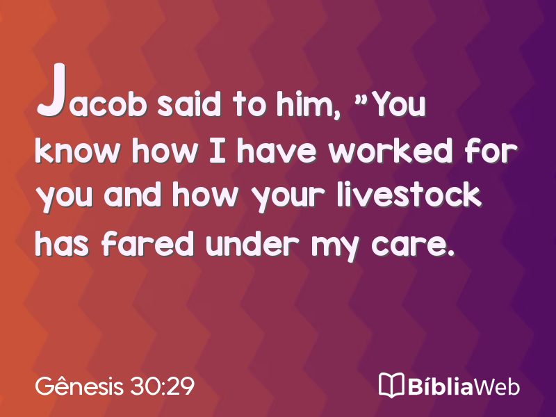 Gênesis 30:29 em imagem para compartilhar