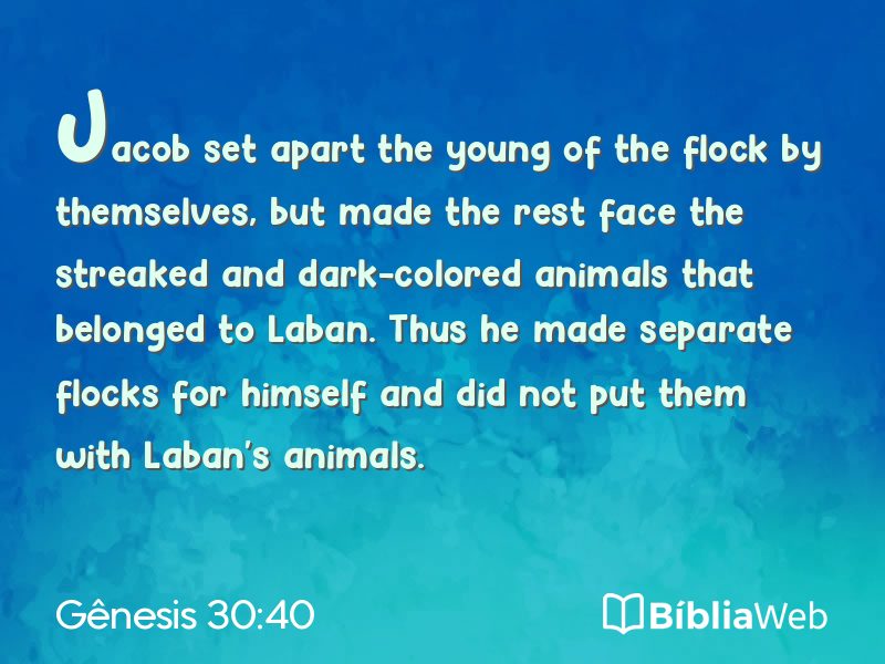 Gênesis 30:40 em imagem para compartilhar