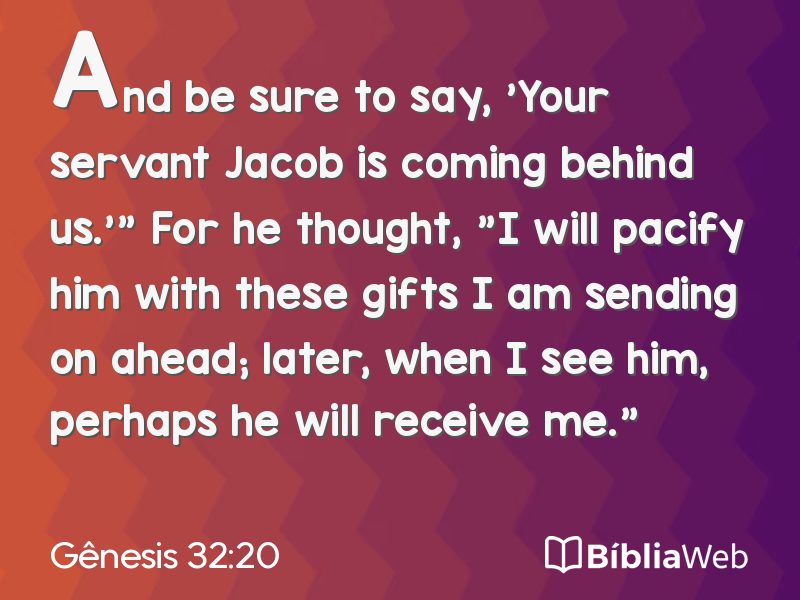 Gênesis 32:20 em imagem para compartilhar