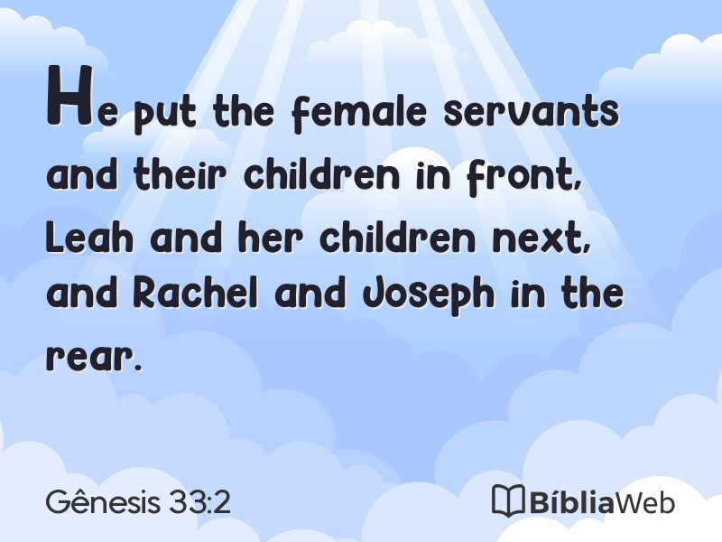 Gênesis 33:2 em imagem para compartilhar