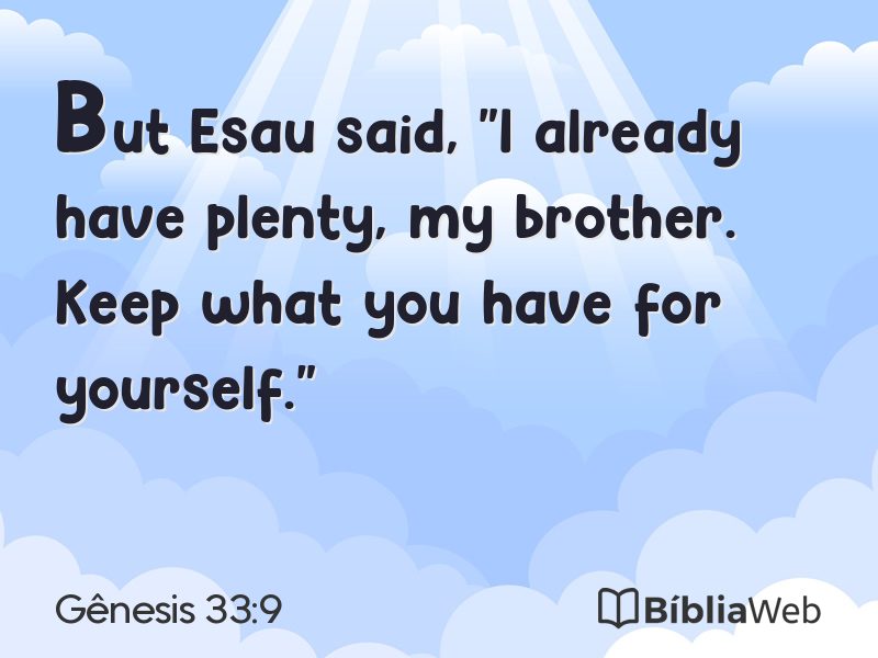 Gênesis 33:9 em imagem para compartilhar