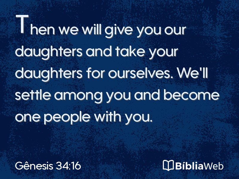 Gênesis 34:16 em imagem para compartilhar