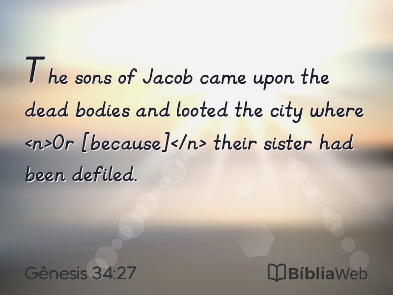Gênesis 34:27 em imagem para compartilhar