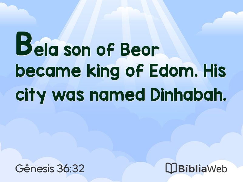 Gênesis 36:32 em imagem para compartilhar
