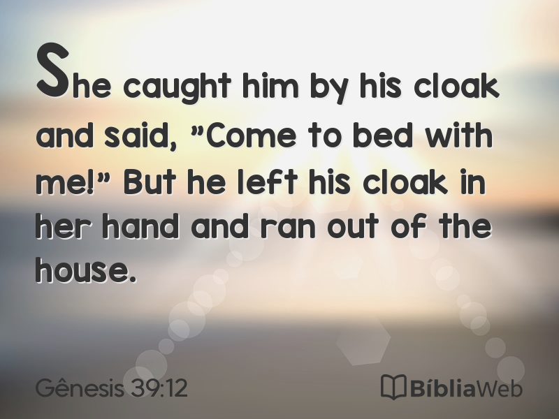 Gênesis 39:12 em imagem para compartilhar