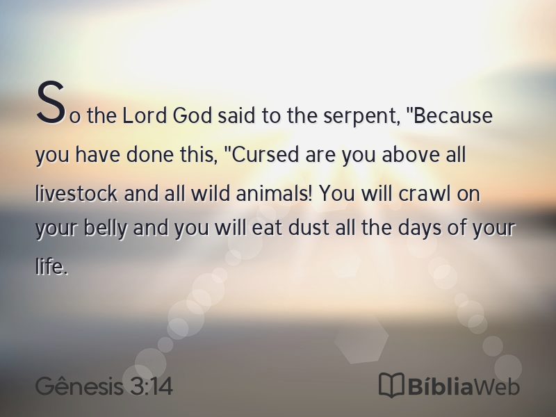 Gênesis 3:14 em imagem para compartilhar