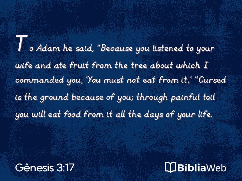 Gênesis 3:17 em imagem para compartilhar