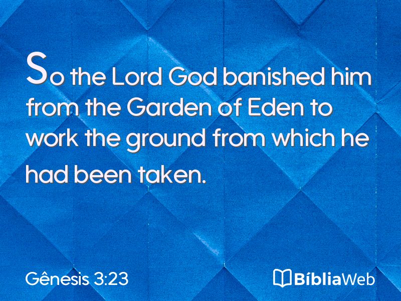 Gênesis 3:23 em imagem para compartilhar