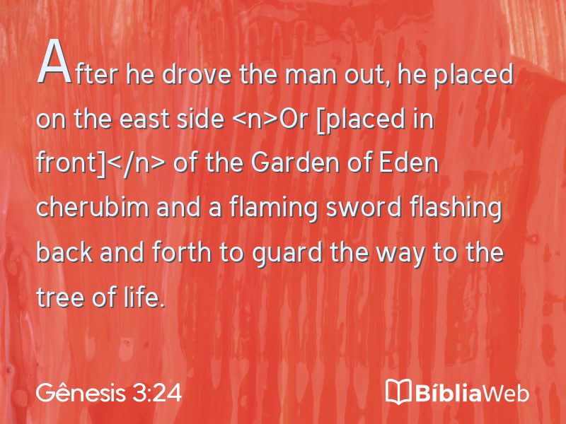 Gênesis 3:24 em imagem para compartilhar
