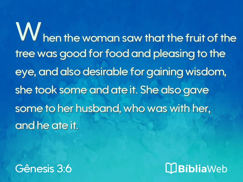 Gênesis 3:6 em imagem para compartilhar