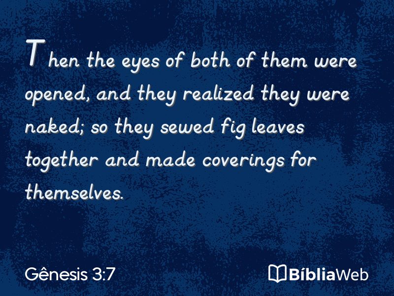Gênesis 3:7 em imagem para compartilhar