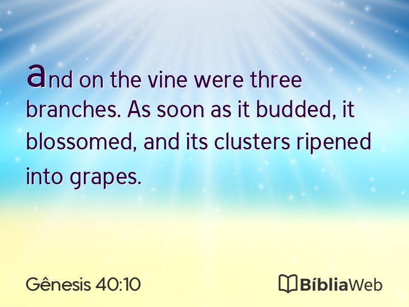 Gênesis 40:10 em imagem para compartilhar