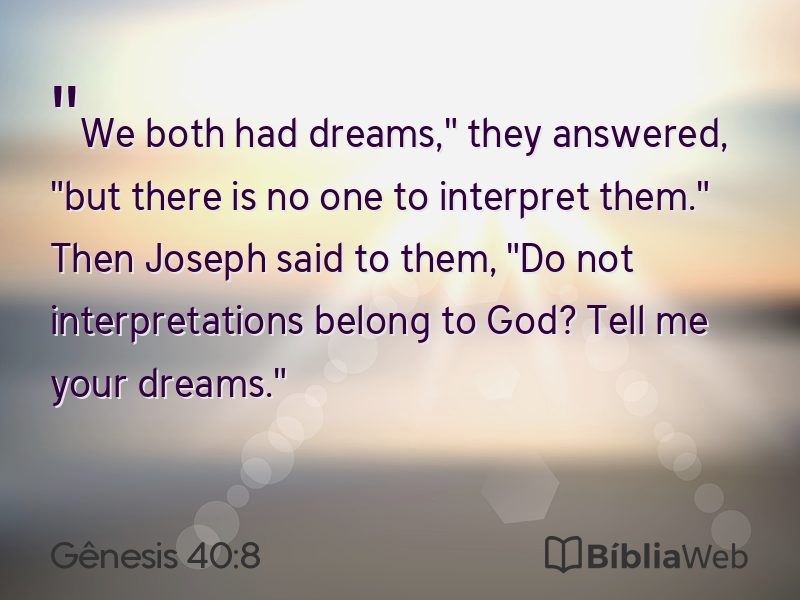 Gênesis 40:8 em imagem para compartilhar
