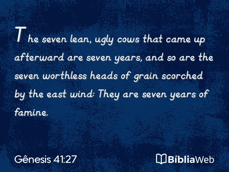 Gênesis 41:27 em imagem para compartilhar