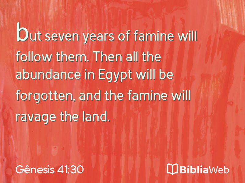 Gênesis 41:30 em imagem para compartilhar