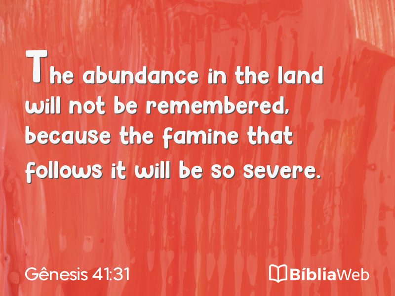 Gênesis 41:31 em imagem para compartilhar