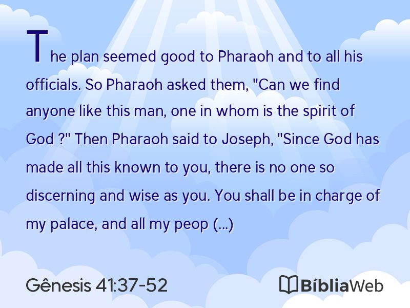 Gênesis 41:37-52 em imagem para compartilhar
