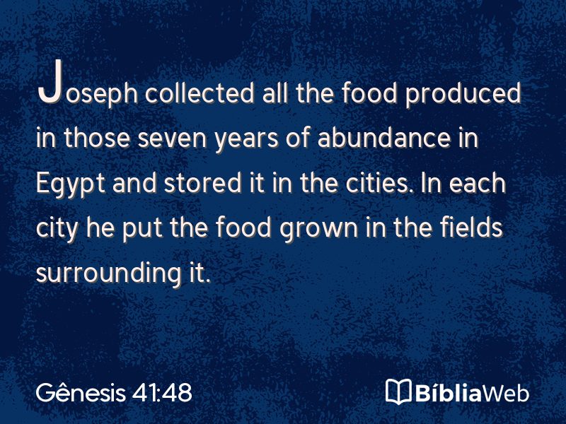 Gênesis 41:48 em imagem para compartilhar