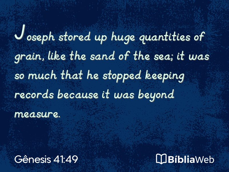Gênesis 41:49 em imagem para compartilhar