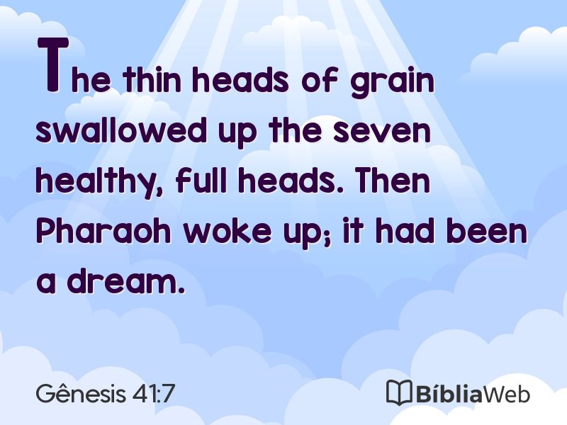 Gênesis 41:7 em imagem para compartilhar