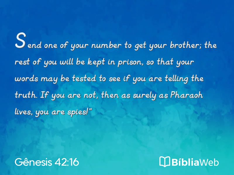 Gênesis 42:16 em imagem para compartilhar