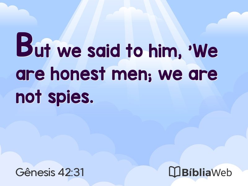 Gênesis 42:31 em imagem para compartilhar