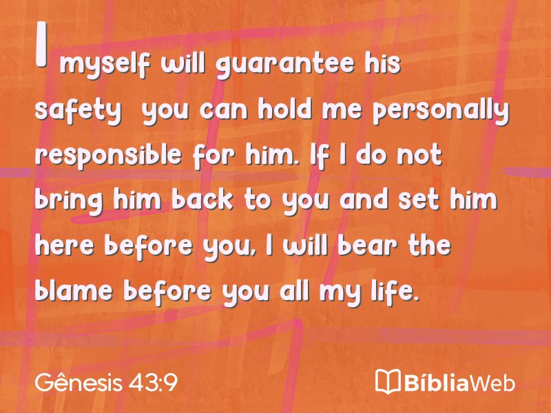 Gênesis 43:9 em imagem para compartilhar