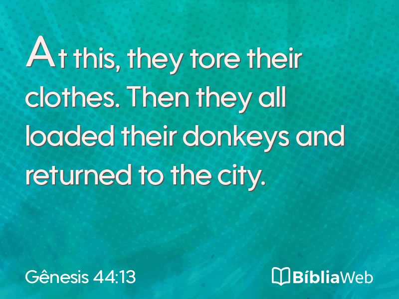Gênesis 44:13 em imagem para compartilhar