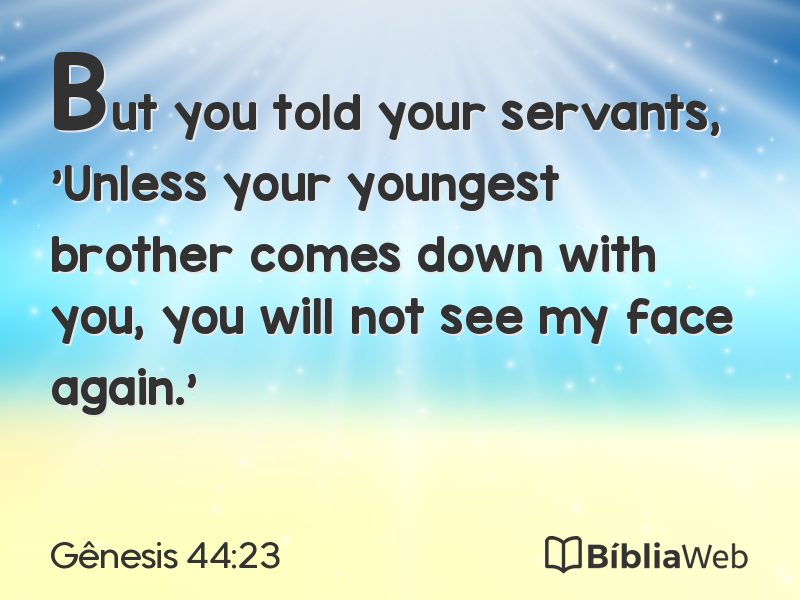 Gênesis 44:23 em imagem para compartilhar