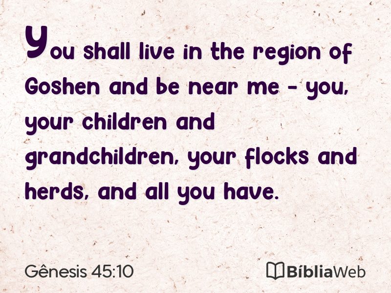 Gênesis 45:10 em imagem para compartilhar