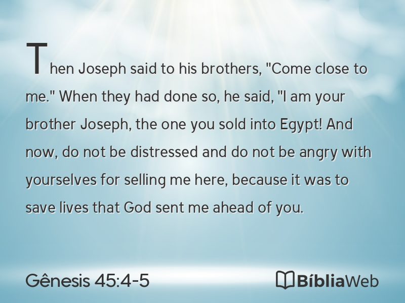 Gênesis 45:4-5 em imagem para compartilhar