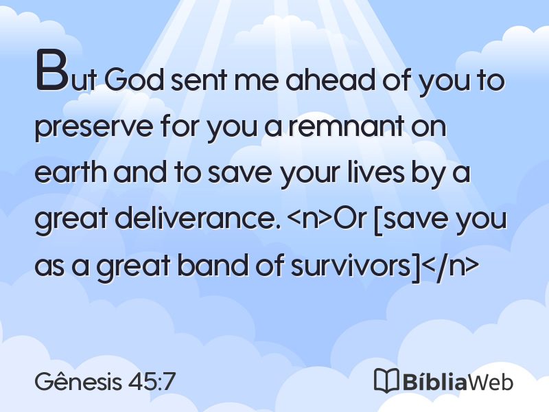 Gênesis 45:7 em imagem para compartilhar