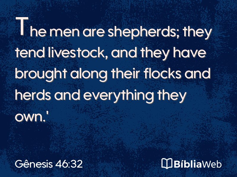 Gênesis 46:32 em imagem para compartilhar