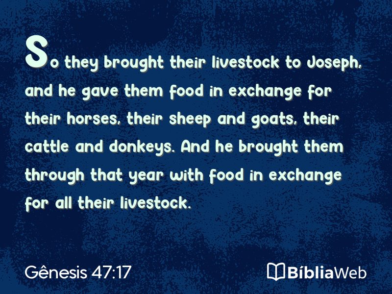 Gênesis 47:17 em imagem para compartilhar