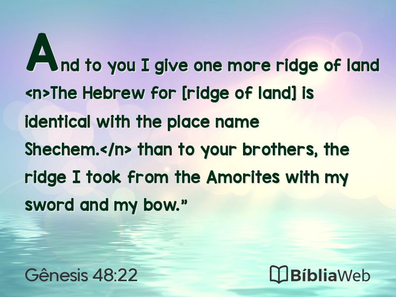 Gênesis 48:22 em imagem para compartilhar