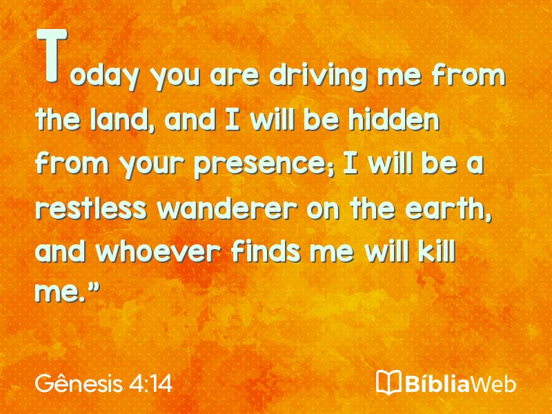Gênesis 4:14 em imagem para compartilhar