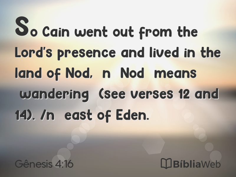 Gênesis 4:16 em imagem para compartilhar