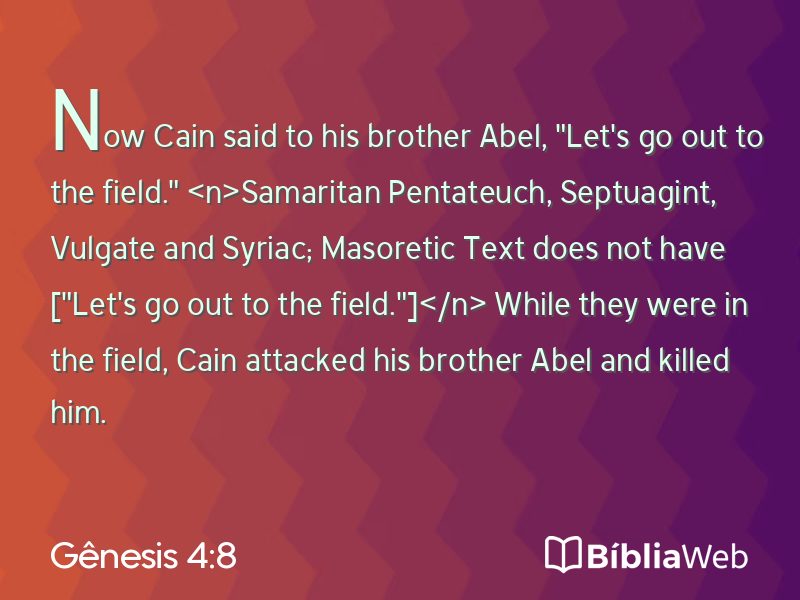 Gênesis 4:8 em imagem para compartilhar