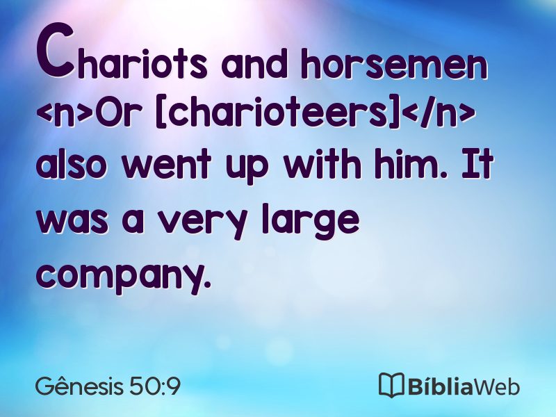 Gênesis 50:9 em imagem para compartilhar