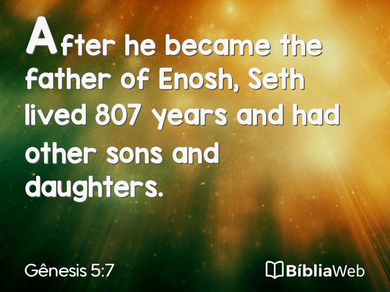 Gênesis 5:7 em imagem para compartilhar